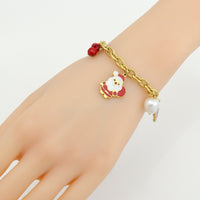 Christmas Pendant Link Chain necklace Bracelet Earring, Christmas Jewelry, Sku#BXG24