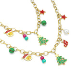 Colorful Enamel Christmas Pendant Link Chain necklace Bracelet Earring, Sku#BXG25