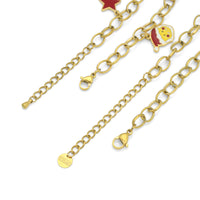 Colorful Enamel Christmas Pendant Link Chain necklace Bracelet Earring, Sku#BXG25