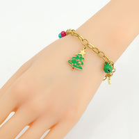 Colorful Enamel Christmas Pendant Link Chain necklace Bracelet Earring, Sku#BXG25