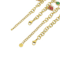 Christmas Charm Pendant oval Link Chain necklace Bracelet Earring, Sku#BXG26