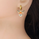 Christmas Charm Pendant oval Link Chain necklace Bracelet Earring, Sku#BXG26