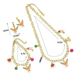 Christmas Charm Pendant oval Link Chain necklace Bracelet Earring, Sku#BXG26