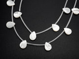 15pcs Natural Mother of Pearl beads, 8x11mm White Pearl Teardrop beads, Teardrop Pearl Shell Beads, 16inch full strand, SKU#T96