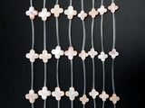 1/10pcs Natural Mother of Pearl QUATREFOIL beads, 8/10/14mm Pink Pearl Four-leaf CLOVER Beads, Pearl Shell Beads, SKU#T98