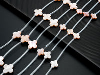 1/10pcs Natural Mother of Pearl QUATREFOIL beads, 8/10/14mm Pink Pearl Four-leaf CLOVER Beads, Pearl Shell Beads, SKU#T98