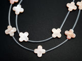 1/10pcs Natural Mother of Pearl QUATREFOIL beads, 8/10/14mm Pink Pearl Four-leaf CLOVER Beads, Pearl Shell Beads, SKU#T98