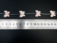 1/10pcs Natural Mother of Pearl beads, 16x20mm Light Pink Pearl Butterfly Carved Beads, SKU#T101