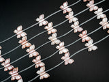 1/10pcs Natural Mother of Pearl beads, 16x20mm Light Pink Pearl Butterfly Carved Beads, SKU#T101