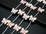 1/10pcs Natural Mother of Pearl beads, 16x20mm Light Pink Pearl Butterfly Carved Beads, SKU#T101