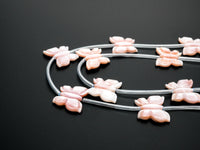 1/10pcs Natural Mother of Pearl beads, 16x20mm Light Pink Pearl Butterfly Carved Beads, SKU#T101