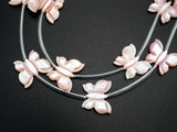 1/10pcs Natural Mother of Pearl beads, 16x20mm Light Pink Pearl Butterfly Carved Beads, SKU#T101