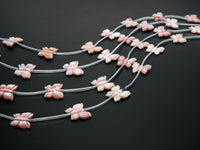 1/10pcs Natural Mother of Pearl beads, 16x20mm Light Pink Pearl Butterfly Carved Beads, SKU#T101