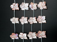 1/10pcs Natural Mother of Pearl beads, 25-30mm Pink Leaf Flower Pearl strand, Pearl Shell Beads, SKU#T100