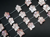 1/10pcs Natural Mother of Pearl beads, 25-30mm Pink Leaf Flower Pearl strand, Pearl Shell Beads, SKU#T100