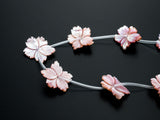 1/10pcs Natural Mother of Pearl beads, 25-30mm Pink Leaf Flower Pearl strand, Pearl Shell Beads, SKU#T100