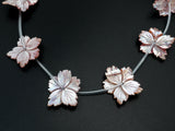 1/10pcs Natural Mother of Pearl beads, 25-30mm Pink Leaf Flower Pearl strand, Pearl Shell Beads, SKU#T100