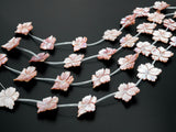 1/10pcs Natural Mother of Pearl beads, 25-30mm Pink Leaf Flower Pearl strand, Pearl Shell Beads, SKU#T100