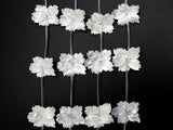 1/10 pcs Natural Mother of Pearl,25-30mm White Pearl Carved Thin Mop Flower Beads, Pearl Shell Beads, SKU#T95