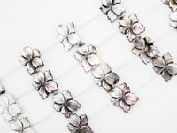 1/10pcs Natural Mother of Pearl beads, 25-30mm White and Black Carved Pearl Flower Leaf strand, Shell Beads, SKU#T104