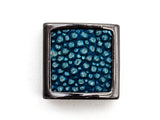 CZ Flat Square Turquoise Blue Micro Pave Beads, Cubic Zirconia Spacer Beads, Men's jewelry findings, 10x10x5mm, sku#Y53