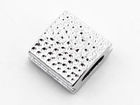 CZ Flat Square Turquoise Blue Micro Pave Beads, Cubic Zirconia Spacer Beads, Men's jewelry findings, 10x10x5mm, sku#Y53