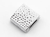 CZ Flat Square Turquoise Blue Micro Pave Beads, Cubic Zirconia Spacer Beads, Men's jewelry findings, 10x10x5mm, sku#Y53