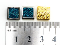 CZ Flat Square Turquoise Blue Micro Pave Beads, Cubic Zirconia Spacer Beads, Men's jewelry findings, 10x10x5mm, sku#Y53