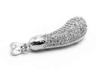 CZ Micro Pave Brinjaul Eggplant Pendant, Cubic Zirconia Teardrop Pendant for Necklace Bracelet Earrings Making, 9x27mm,sku#Y45