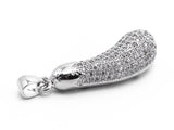 CZ Micro Pave Brinjaul Eggplant Pendant, Cubic Zirconia Teardrop Pendant for Necklace Bracelet Earrings Making, 9x27mm,sku#Y45