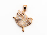 CZ Micro Pave Dancing Girl Pendant, Cubic Zirconia Ballerina Dancer Pendant for Necklace Bracelet Earrings Making, 21x24mm,sku#Y41