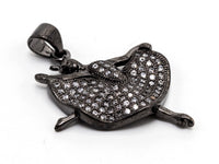 CZ Micro Pave Dancing Girl Pendant, Cubic Zirconia Ballerina Dancer Pendant for Necklace Bracelet Earrings Making, 21x24mm,sku#Y41