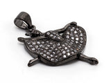 CZ Micro Pave Dancing Girl Pendant, Cubic Zirconia Ballerina Dancer Pendant for Necklace Bracelet Earrings Making, 21x24mm,sku#Y41