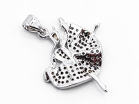 CZ Micro Pave Dancing Girl Pendant, Cubic Zirconia Ballerina Dancer Pendant for Necklace Bracelet Earrings Making, 21x24mm,sku#Y41