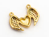 Colorful CZ Heart With Swings Pendant charm, Sku#Y44