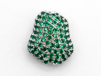 Green CZ Micro Pave Nugget Shape Spacer Beads with for Bracelet/Necklace, Cubic Zirconia Beads,15x17x8mm, sku#Y57