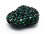 Green CZ Micro Pave Nugget Shape Spacer Beads with for Bracelet/Necklace, Cubic Zirconia Beads,15x17x8mm, sku#Y57