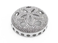CZ Micro Pave Cap Connector Beads, Cubic Zirconia Art Deco Space Beads, Fancy Jewelry making Findings,10x27mm,sku#Y63