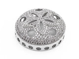 CZ Micro Pave Cap Connector Beads, Cubic Zirconia Art Deco Space Beads, Fancy Jewelry making Findings,10x27mm,sku#Y63