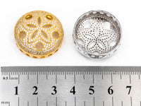 CZ Micro Pave Cap Connector Beads, Cubic Zirconia Art Deco Space Beads, Fancy Jewelry making Findings,10x27mm,sku#Y63