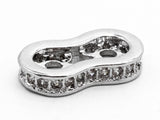 CZ Micro Pave Double Strand Space Beads, Cubic Zirconia Big Hole Spacer Beads, CZ paved Space Beads, 7x13mm sku#Y66