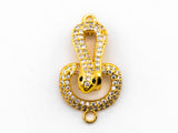 CZ Micro Pave Snack Snap Fold Over Clasp, Cubic Zirconia Buckle Clasp/Connector, 15x29x10mm, sku#Y68