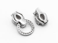 CZ Micro Pave Double Leopard Head Box Insert Clasp,Cubic Zirconia Panther Clasp,Leopard Head Connector,16x35x8mm, sku#Y70