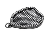 CZ Micro Pave Large Nugget Pendant, Cubic Zirconia Space Beads in Black, Necklace Earring Findings,25x33mm,sku#Y83