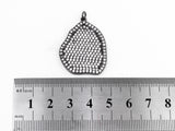 CZ Micro Pave Large Nugget Pendant, Cubic Zirconia Space Beads in Black, Necklace Earring Findings,25x33mm,sku#Y83
