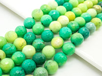 Top Quality Natural Green Opal Faceted Round Beads, 6mm/8mm/10mm/12mm/14mm Natural Beads,15.5" Full Strand, SKU#U182
