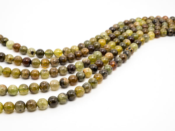 High Quality Natural Green Garnet Smooth Round/Rondelle Beads, 6mm/8mm/10mm/12mm/3x6mm Green Garnet Beads,15.5" Full Strand,SKU#U180