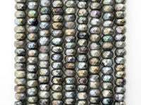 Natural Plated Labradorite beads, 4x6/5x8/6x10/7x12mm Faceted Rondelle Gemstone Beads, Natural labradorite Beads, 15.5inch strand, SKU#U184