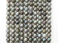 Quality Natural plated Labradorite Faceted Round Beads, 4mm/10mm/12mm Round Faceted Labradorite Gemstone Beads,15.5" Full Strand,SKU#U185