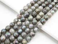 Quality Natural plated Labradorite Faceted Round Beads, 4mm/10mm/12mm Round Faceted Labradorite Gemstone Beads,15.5" Full Strand,SKU#U185